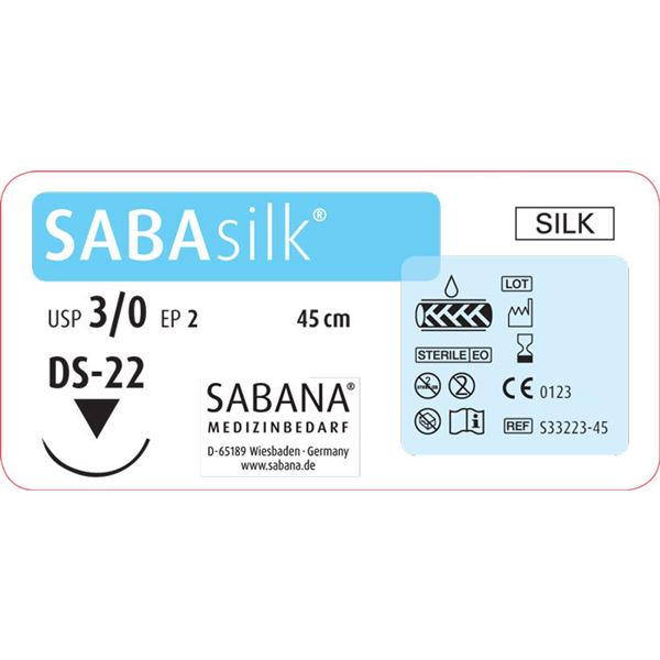 SABAsilk EP2 USP3/0 DS22 černé 45cm, 24ks