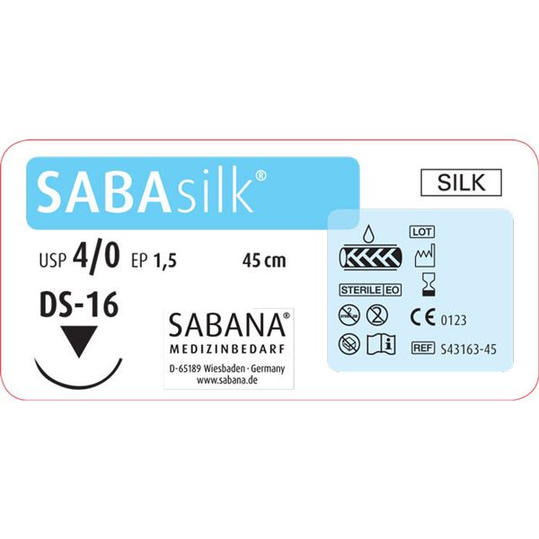 SABAsilk EP1.5 USP4/0 DS16 černé 45cm, 24ks