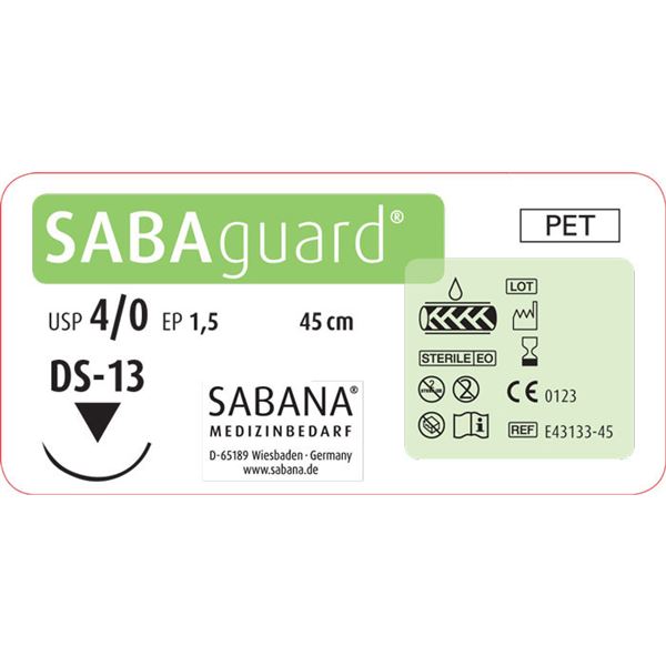SABAguard EP1.5 USP4/0 DS13 zelené 45cm, 24ks