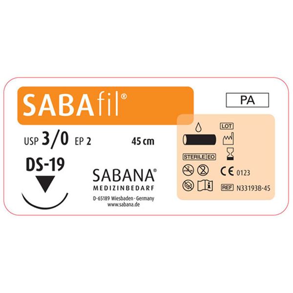 SABAfil EP2 USP3/0 DS19 černé 45cm, 24ks