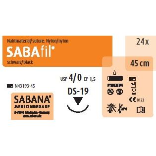 SABAfil EP1.5 USP4/0 DS19 černé 45cm, 24ks