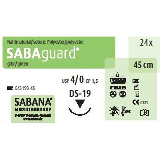 SABAguard EP1.5 USP4/0 DS19 zelené 45cm, 24ks